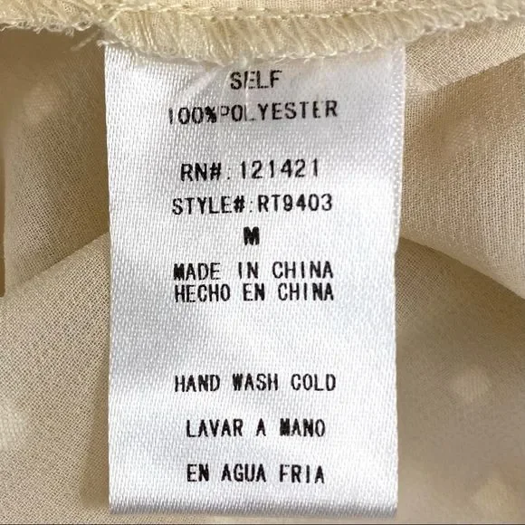 Stitch Fix Ellison Swiss Dot top ivory blouse -M - Picture 16 of 17